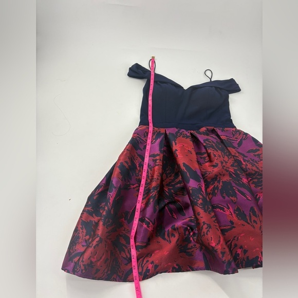 Morgan & Co. Off the Shoulder Jersey Jacquard Party Dress Size 11/12 - Picture 11 of 12